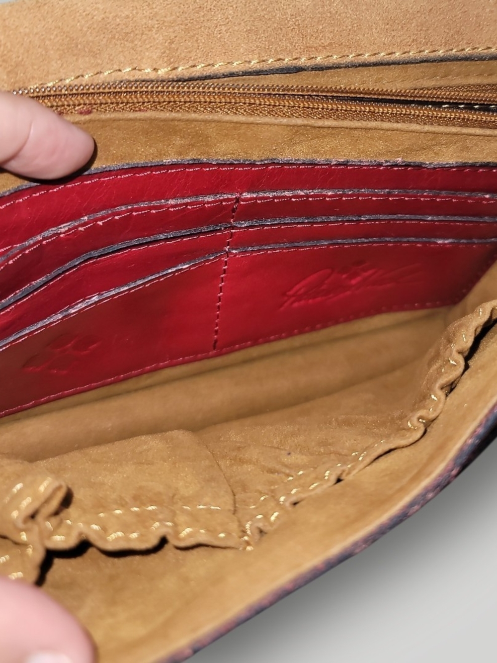 Patricia Nash Consilina Floret Leather Crossbody Bag In Good Condition - Picture 12 of 13